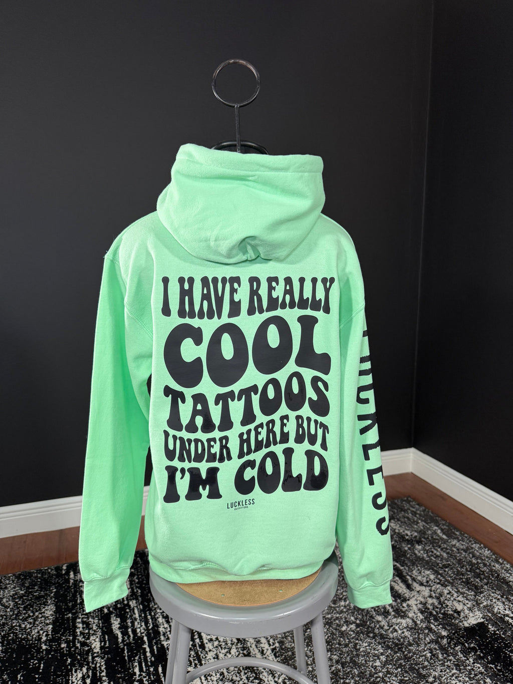 Cool Tattoos Hoodie | Black - Mint - Pink