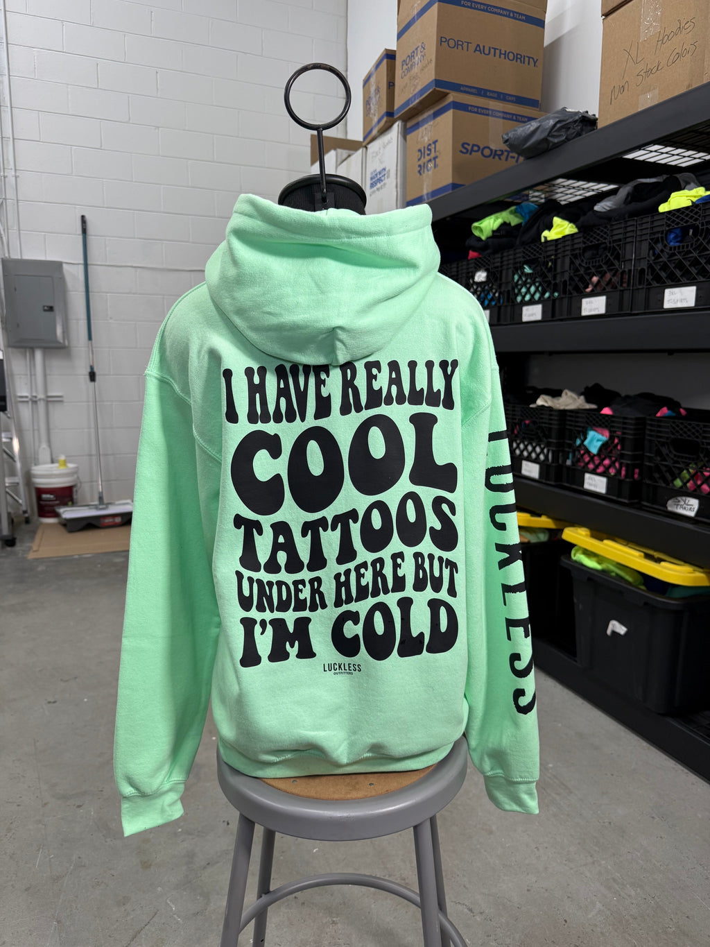 Cool Tattoos Hoodie | Black - Mint - Pink