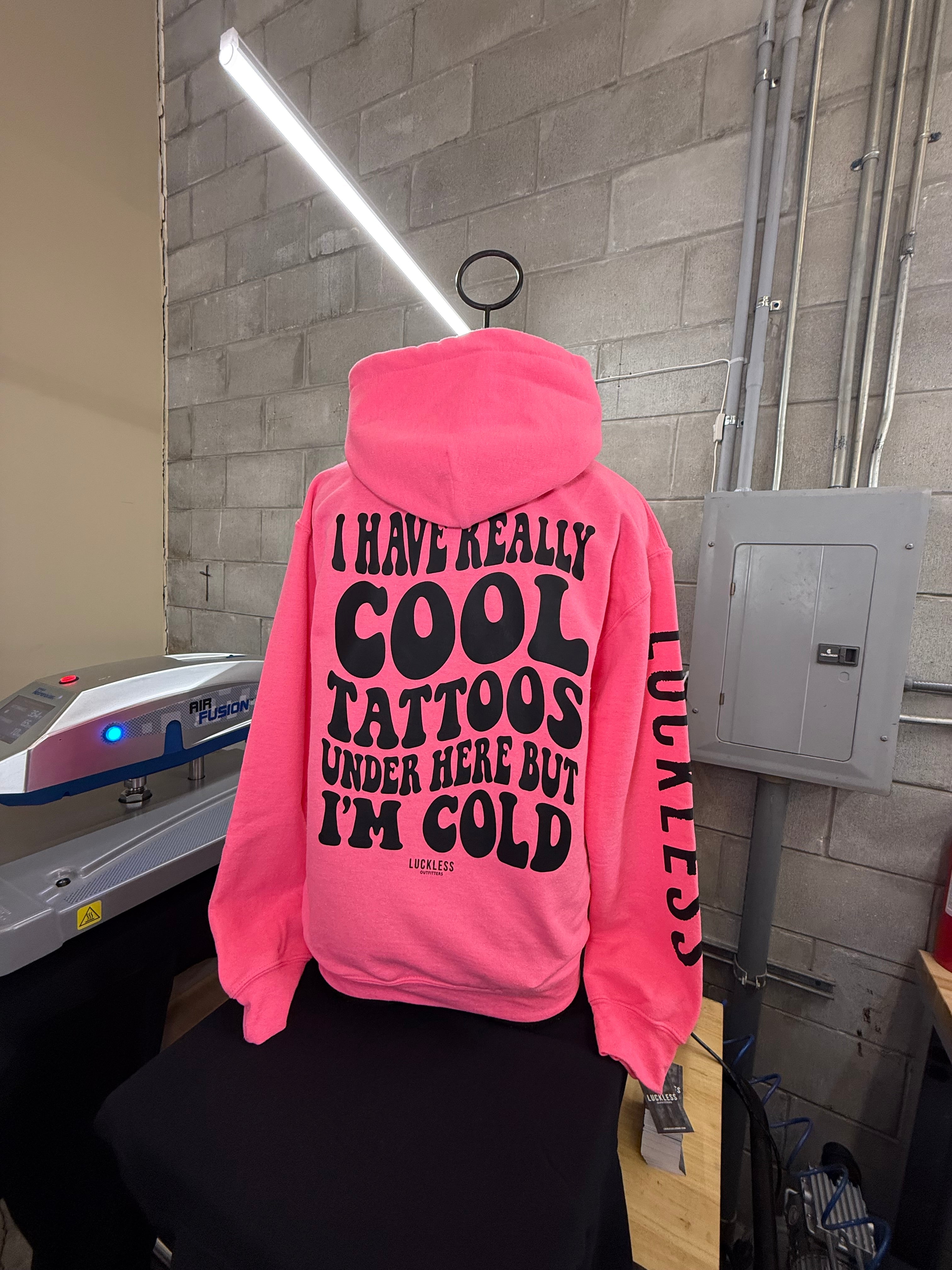 Cool Tattoos Hoodie | Black - Mint - Pink