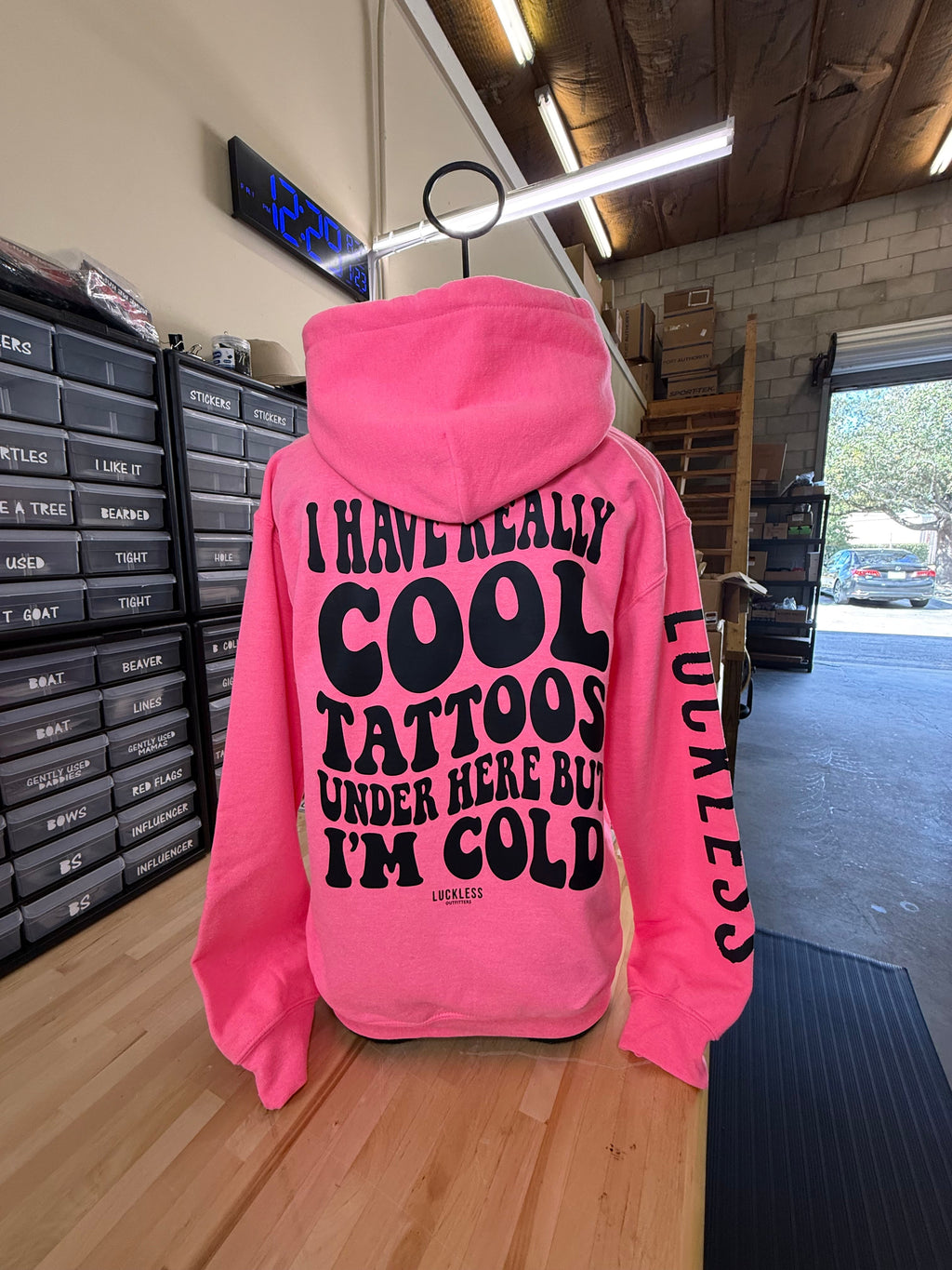 Cool Tattoos Hoodie | Black - Mint - Pink