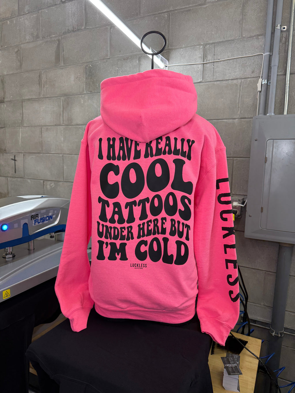 Cool Tattoos Hoodie | Black - Mint - Pink