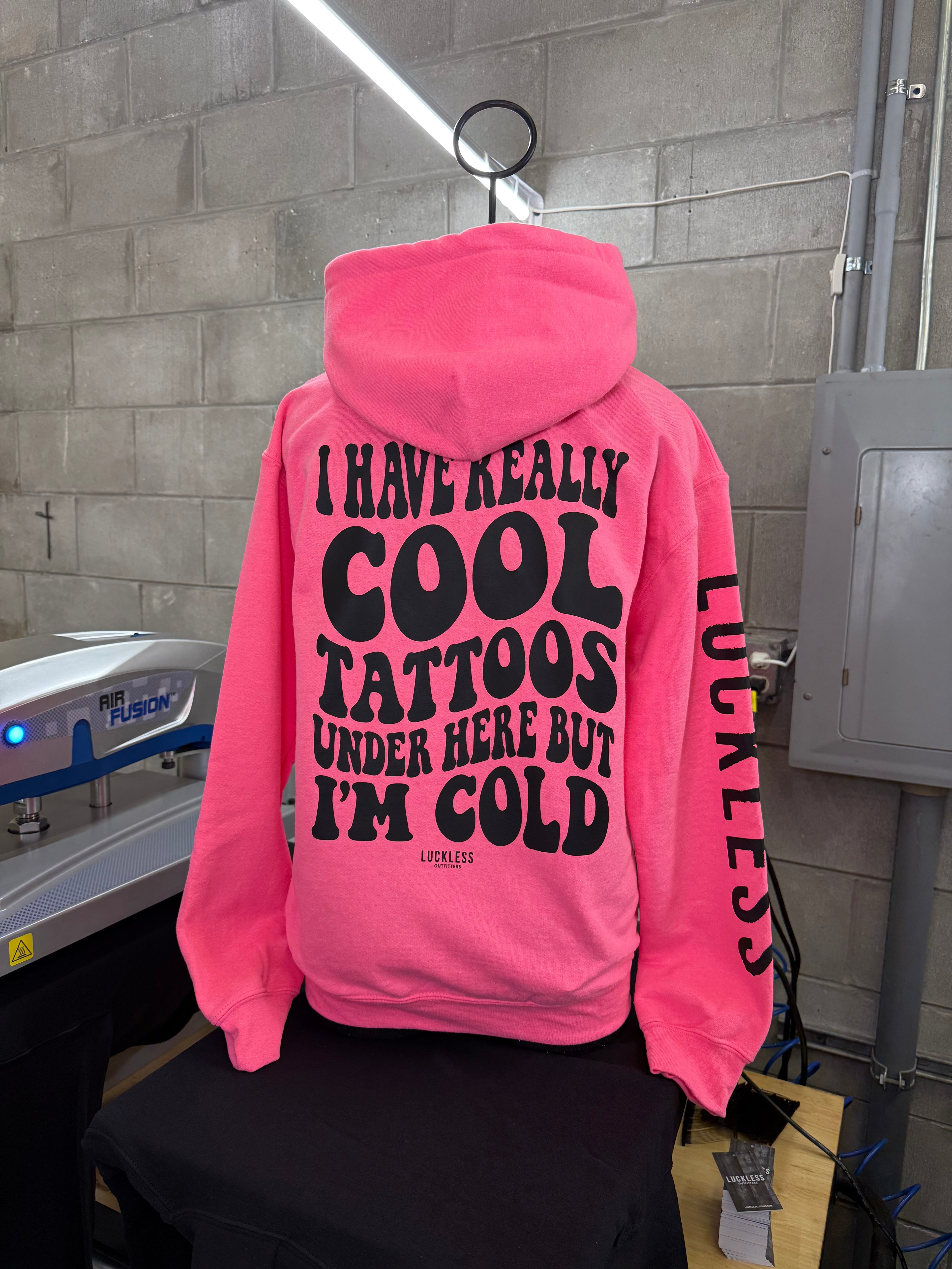 Cool Tattoos Hoodie | Black - Mint - Pink