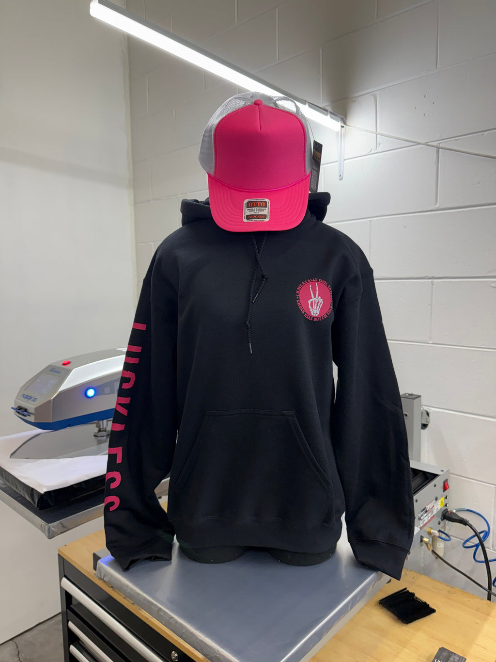 Cool Tattoos Hoodie | Black - Mint - Pink