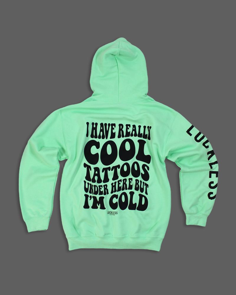 Cool Tattoos Hoodie | Black - Mint - Pink