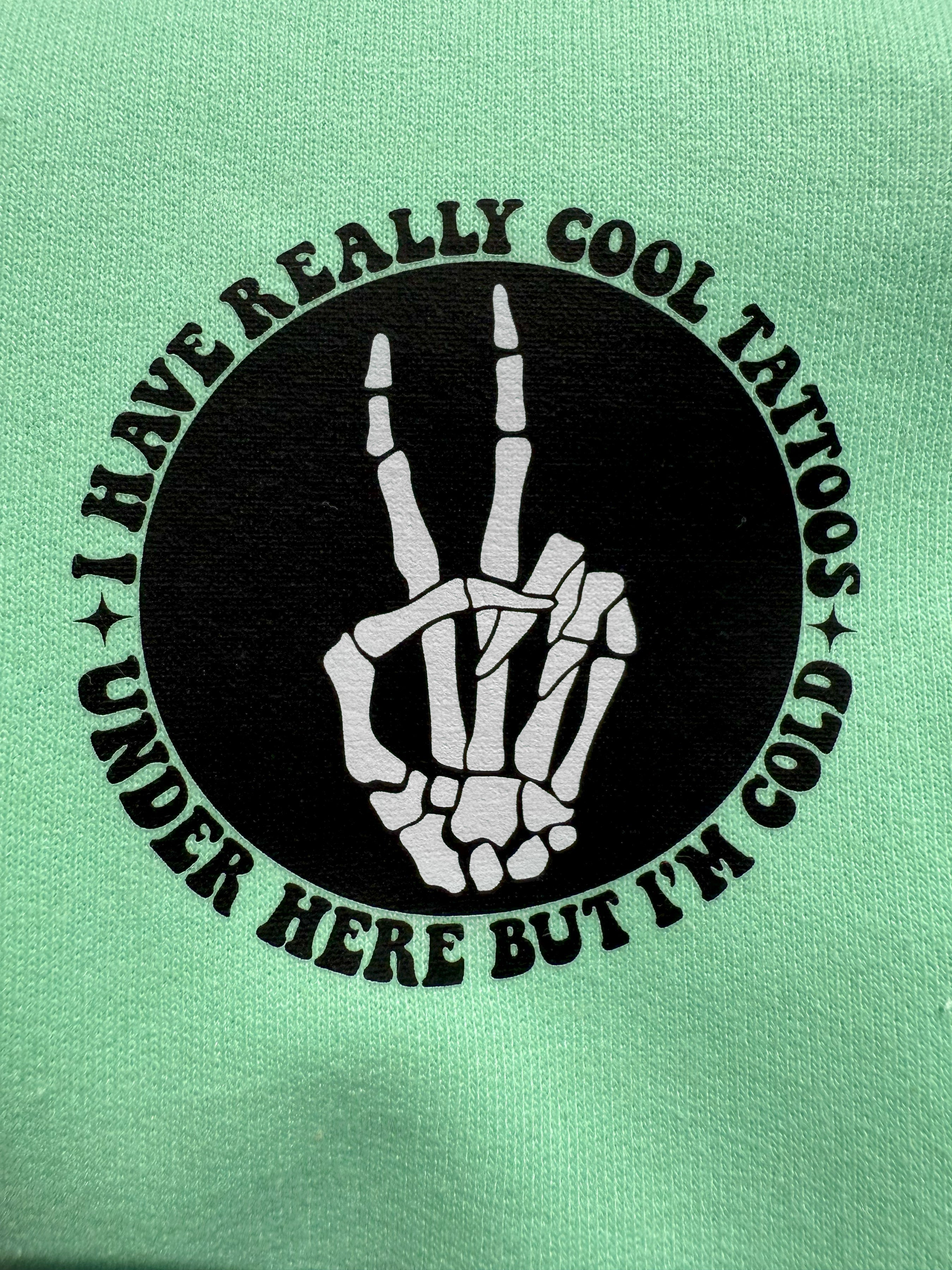 Cool Tattoos Hoodie | Black - Mint - Pink